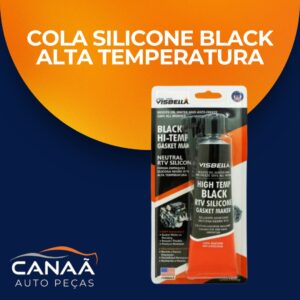 Cola Silicone Black Alta Temperatura